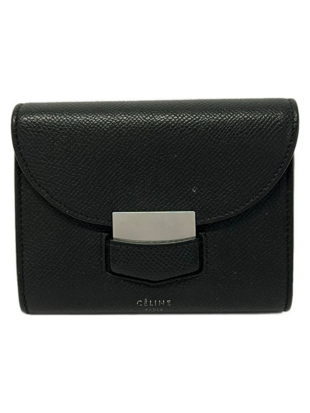 Celine Coin Purse Black Leather